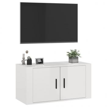 TV-Wandschrank Hochglanz-Weiß 80x34,5x40 cm