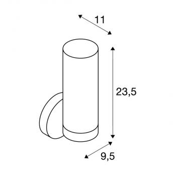 SLV WL 106 chrom, doppelt Glas, 1xE14 (1002228)