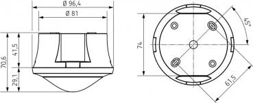 Theben theRonda S360 KNX AP WH Passiv-Infrarot-Präsenzmelder, 10 - 3000 lx, IP 54, weiß (2089550)