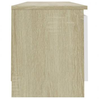 TV-Schrank Weiß und Sonoma-Eiche 120×30×35,5 cm Holzwerkstoff