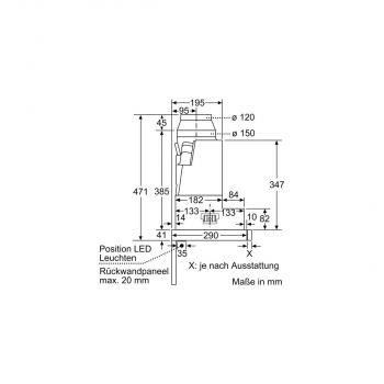 Neff D49ED52X1 N50 EEK: A Flachschirmhaube, 90cm breit, Ab-/Umluft, Intensivstufe, silbermetallic