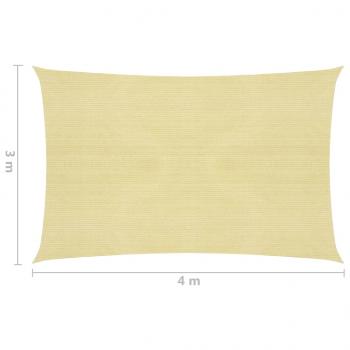 Sonnensegel 160 g/m² Beige 3x4 m HDPE