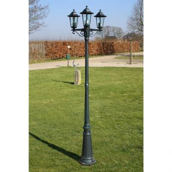 ARDEBO.de - Gartenlaterne 3-flammig 215 cm Dunkelgrün/Schwarz Aluminium