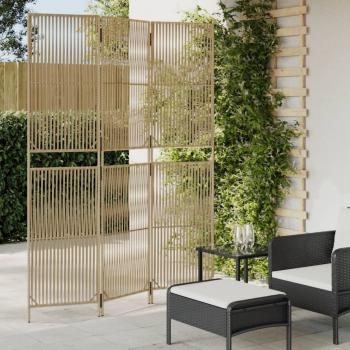 ARDEBO.de - Paravent 3-tlg. Beige Poly Rattan