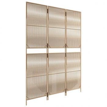 Paravent 3-tlg. Beige Poly Rattan