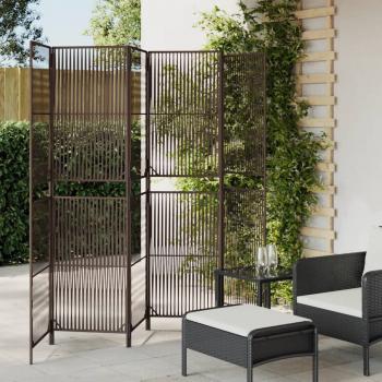 ARDEBO.de - Paravent 6-tlg. Braun Poly Rattan