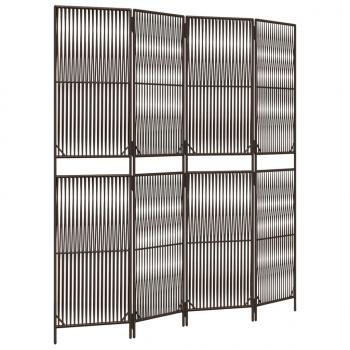 Paravent 4-tlg. Braun Poly Rattan