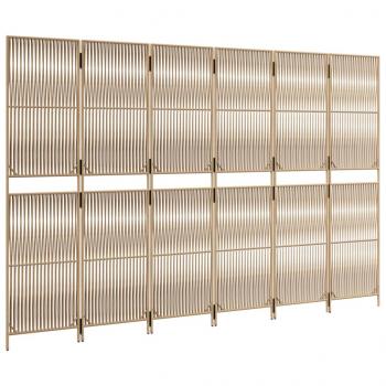 Paravent 6-tlg. Beige Poly Rattan