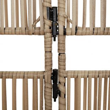 Paravent 6-tlg. Beige Poly Rattan