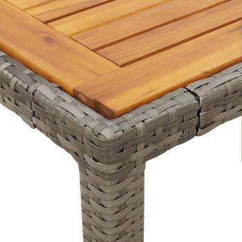 5-tlg. Garten-Essgruppe mit Kissen Grau Poly Rattan