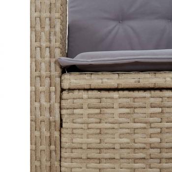 Gartensessel mit Kissen Verstellbar Beigemischung Poly Rattan