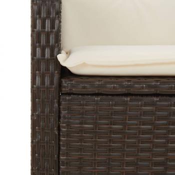 Gartensessel mit Kissen 2 Stk. Verstellbar Braun Poly Rattan