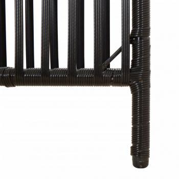 Paravent 3-tlg. Schwarz Poly Rattan