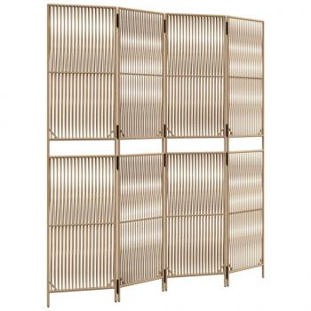 Paravent 4-tlg. Beige Poly Rattan