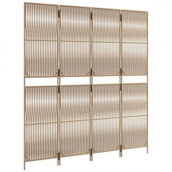 Paravent 4-tlg. Beige Poly Rattan