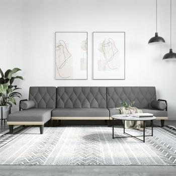 ARDEBO.de - Schlafsofa in L-Form Dunkelgrau 260x140x70 cm Stoff