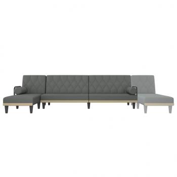 Schlafsofa in L-Form Dunkelgrau 260x140x70 cm Stoff