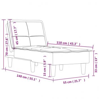 Chaiselongue Hellgrau Stoff