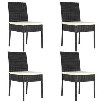 ARDEBO.de - Garten-Essstühle 4 Stk. Poly Rattan Schwarz