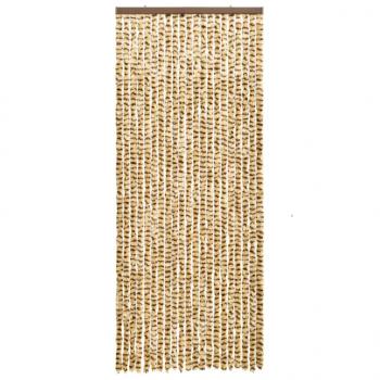 Insektenschutz-Vorhang Beige und Braun 56x185 cm Chenille