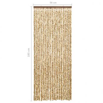 Insektenschutz-Vorhang Beige und Braun 56x185 cm Chenille