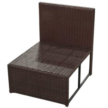 8-tlg. Garten-Lounge-Set mit Kissen Poly Rattan Braun