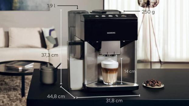 Siemens TQ517D03 EQ500 Kaffeevollautomat, 1500 W, integral, 1,9 L Wassertank, Tassenwärmung, TFT-Display, Edelstahl/ Klavierlack schwarz