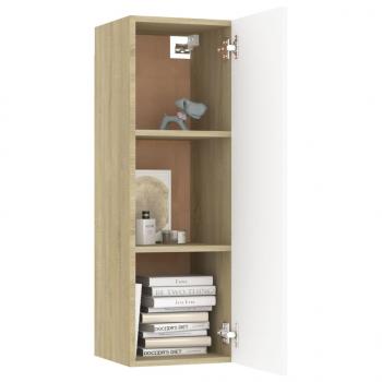 TV-Schrank Weiß Sonoma-Eiche 30,5x30x90 cm Holzwerkstoff