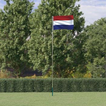 ARDEBO.de - Niederländische Flagge mit Mast 5,55 m Aluminium