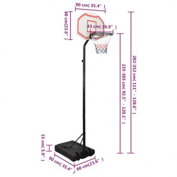 Basketballständer Weiß 282-352 cm Polyethylen