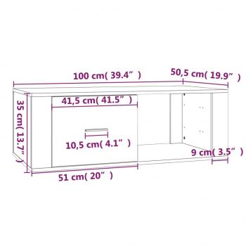 Couchtisch Schwarz 100x50,5x35 cm Holzwerkstoff