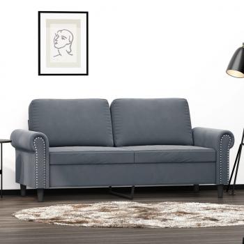 ARDEBO.de - 2-Sitzer-Sofa Dunkelgrau 140 cm Samt