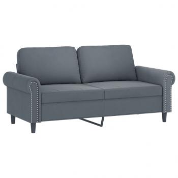 2-Sitzer-Sofa Dunkelgrau 140 cm Samt