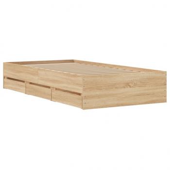 Bettgestell mit Schubladen Sonoma-Eiche 75x190 cm Holzwerkstoff