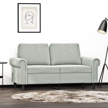 ARDEBO.de - 2-Sitzer-Sofa Hellgrau 120 cm Samt