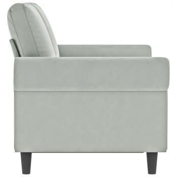 2-Sitzer-Sofa Hellgrau 120 cm Samt