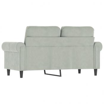 2-Sitzer-Sofa Hellgrau 120 cm Samt