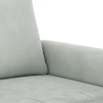 2-Sitzer-Sofa Hellgrau 120 cm Samt