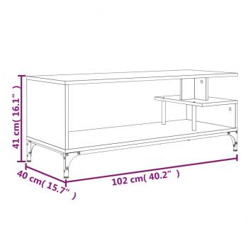 TV-Schrank Grau Sonoma 102x40x41 cm Holzwerkstoff und Stahl