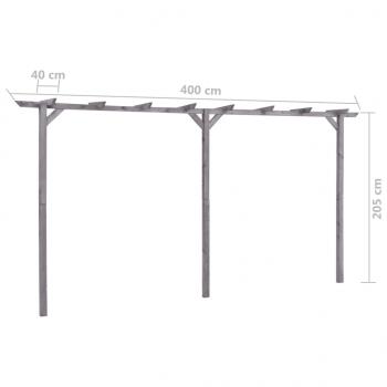 Garten-Pergola Grau 400x40x205 cm Imprägniertes Kiefernholz