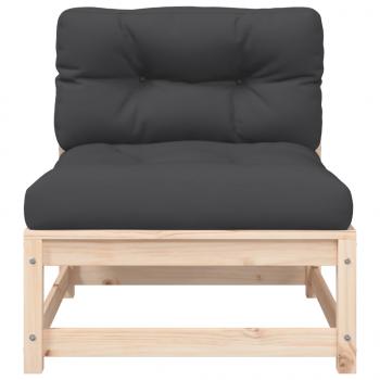 Gartensofa mit Kissen 2-Sitzer Massivholz Kiefer