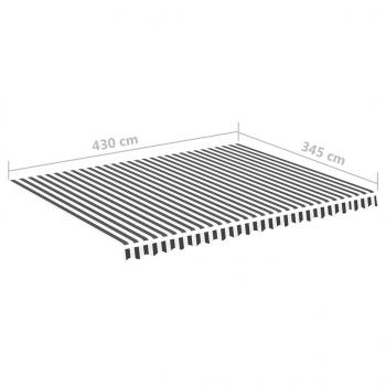 Markisenbespannung Anthrazit und Weiß 4,5x3,5 m