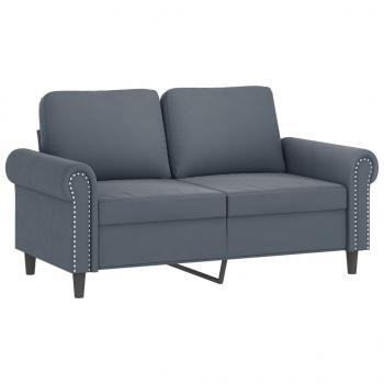 2-Sitzer-Sofa Dunkelgrau 120 cm Samt