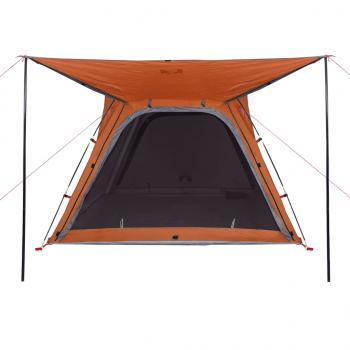 Campingzelt 4 Personen Grau und Orange Quick Release Wasserfest