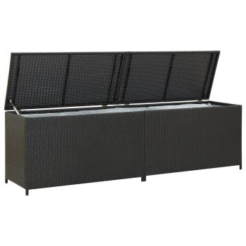 ARDEBO.de - Gartenbox Poly Rattan 200x50x60 cm Schwarz