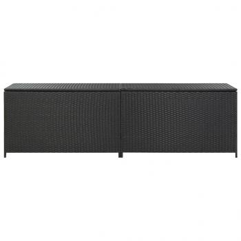 Gartenbox Poly Rattan 200x50x60 cm Schwarz