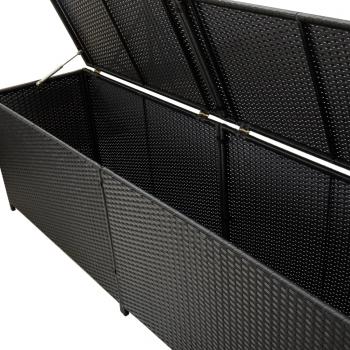 Gartenbox Poly Rattan 200x50x60 cm Schwarz