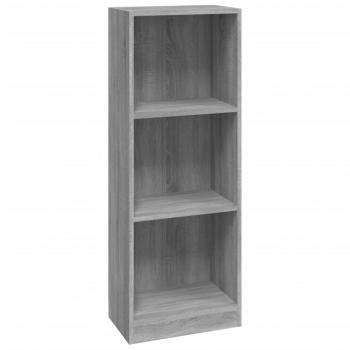 Bücherregal 3 Fächer Grau Sonoma 40x24x109 cm Holzwerkstoff