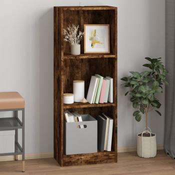 ARDEBO.de - Bücherregal 3 Fächer Räuchereiche 40x24x109 cm Holzwerkstoff