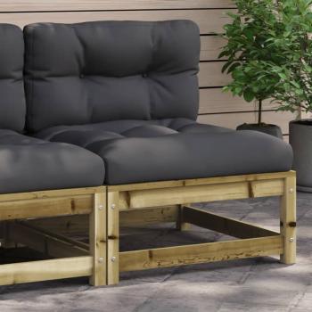 ARDEBO.de - Gartensofa ohne Armlehnen mit Kissen Kiefernholz Imprägniert